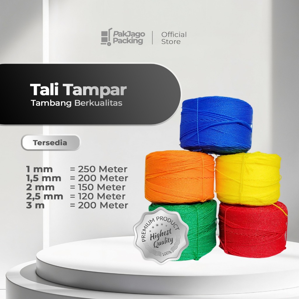 

Tali Tambang Tampar Nylon Berwarna | Tali Serbaguna Kuat untuk Packing & Kerajinan
