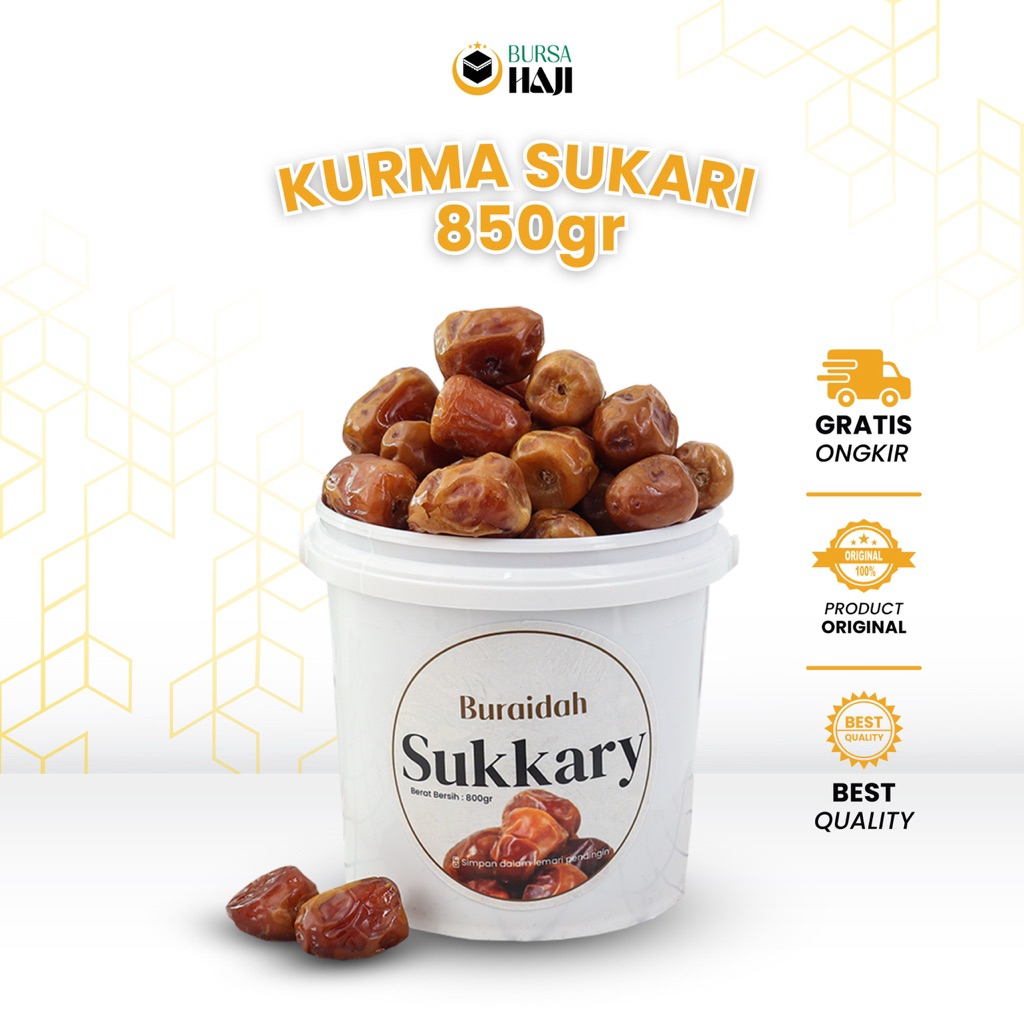 

Kurma Sukari Ember 850 Gram Original Asli Al Qassim Madinah Premium Buraidah