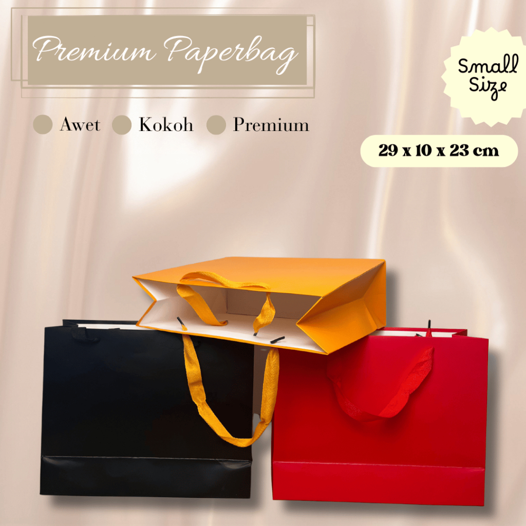 

(COD) PaperBag Premium Small Size Bahan Tebal 29x10x23 cm