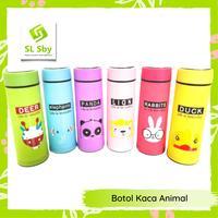 BOTOL AIR MINUM ANIMAL KARAKTER TUMBLER UNIK BOTOL KACA ANIMAL 6OUP COCOK UNTUK SOUVENIR PERNIKAHAN 