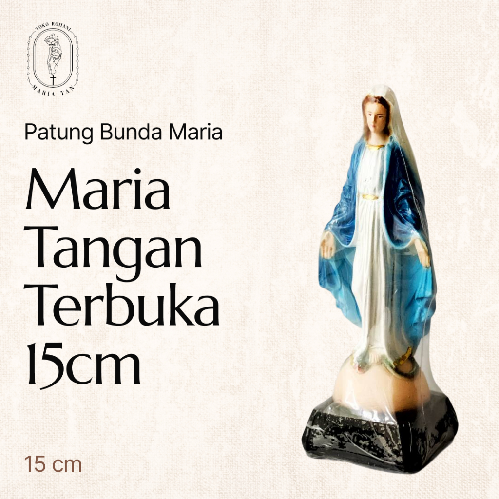 Patung Katolik Bunda Maria Tangan Terbuka 15cm - Patung Rohani - Bunda Maria