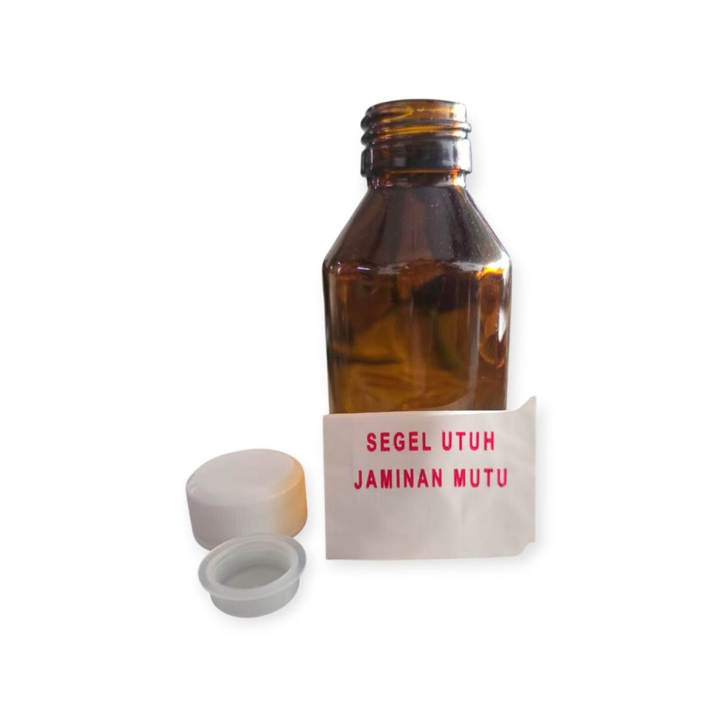 Botol Obat Sirup 100Ml / Botol Reagen Dengan Tutup Dan Segel 100Ml