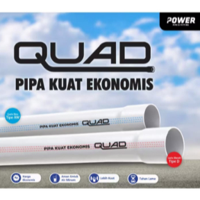 PIPA 2 1/2 DIM INCH D PVC POWER QUAD HARGA PER BATANG 4 METER PRALON PARALON AIR