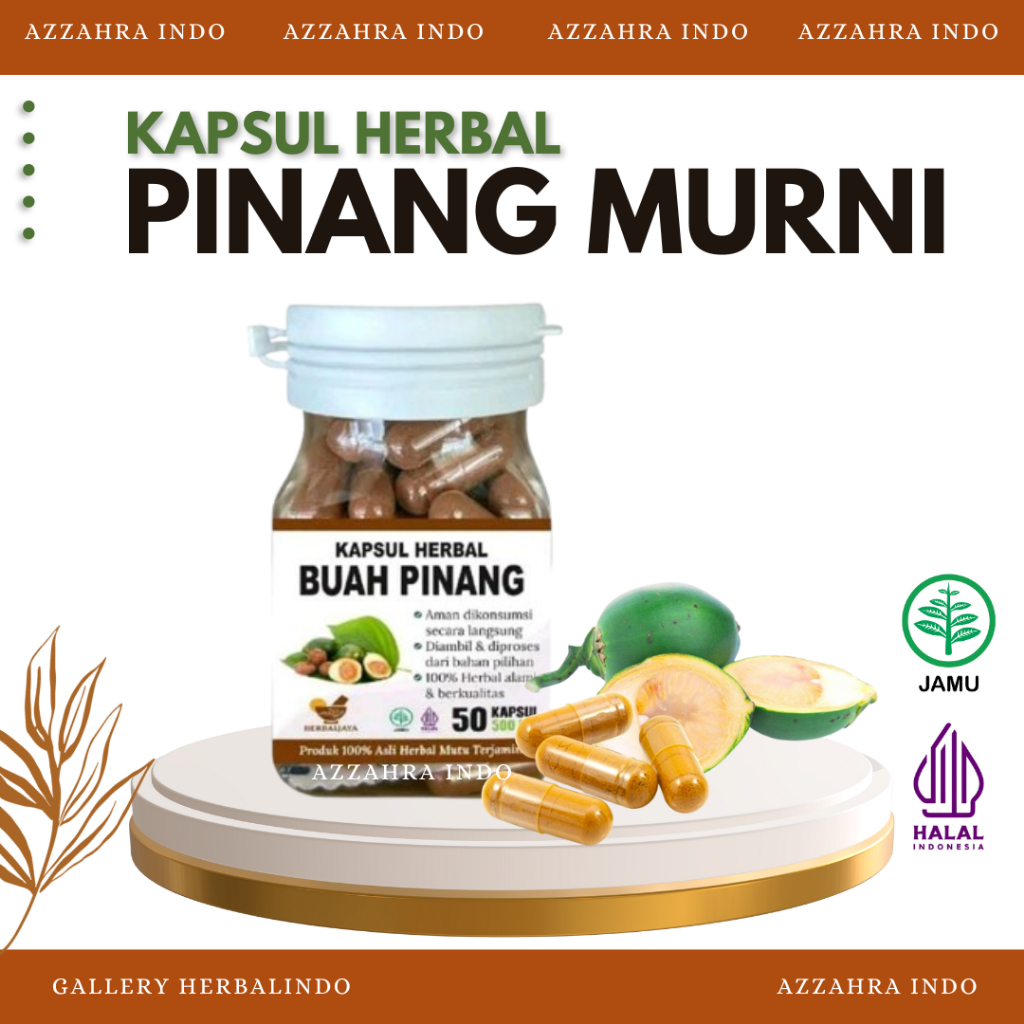 

Kapsul Buah Pinang Asli Murni tanpa camouran isi 50 butir
