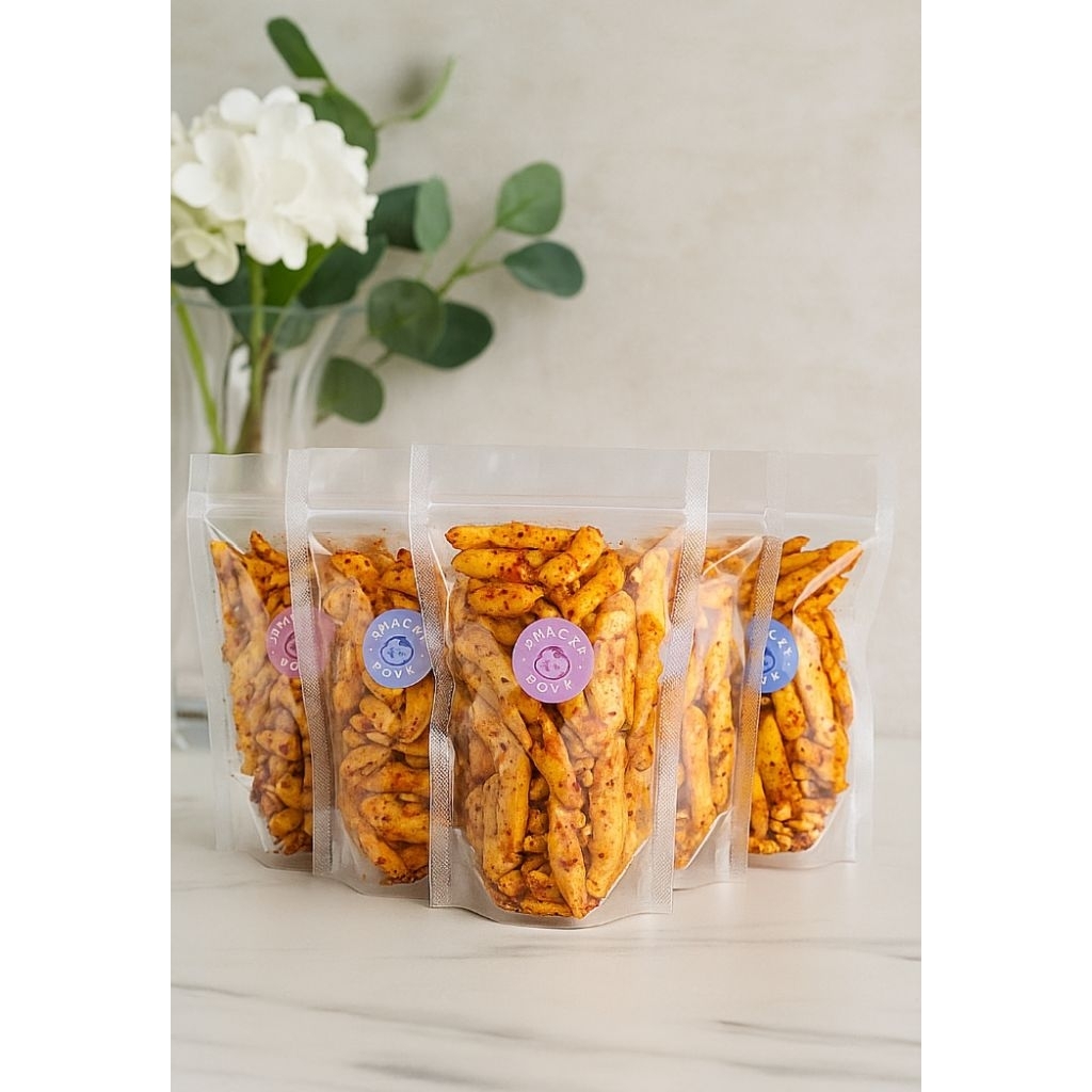 

cemilan basreng chili oil daun jeruk pedas gurih nikmat