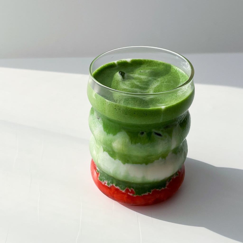 

Strawberry Ceremonial Matcha Latte | Tired Girl Home Cafe | Tiramisu Dessert | Minuman