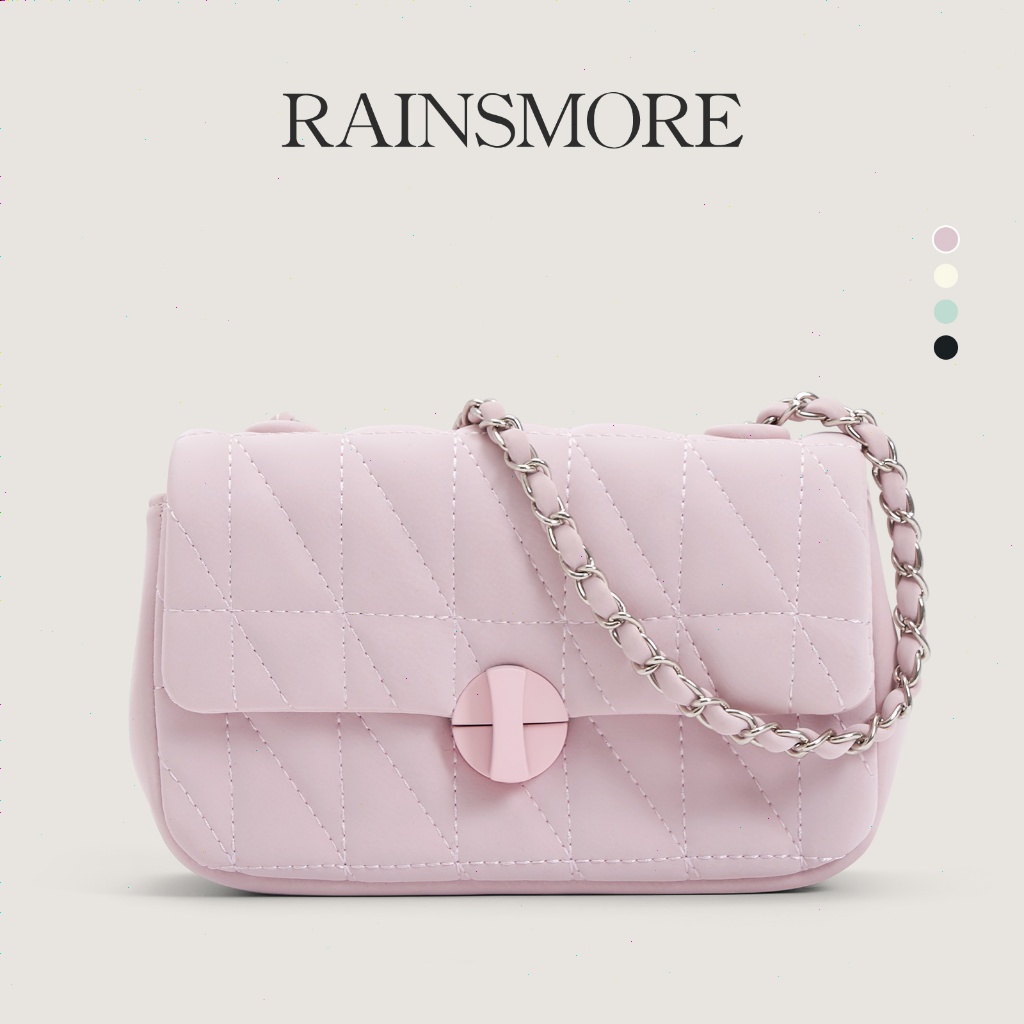 PROMO RAINSMORE Tas Wanita Mewah 2025 Kotak Kecil Gaya Chanel dengan Tali Rantai, Model Baru Bisa