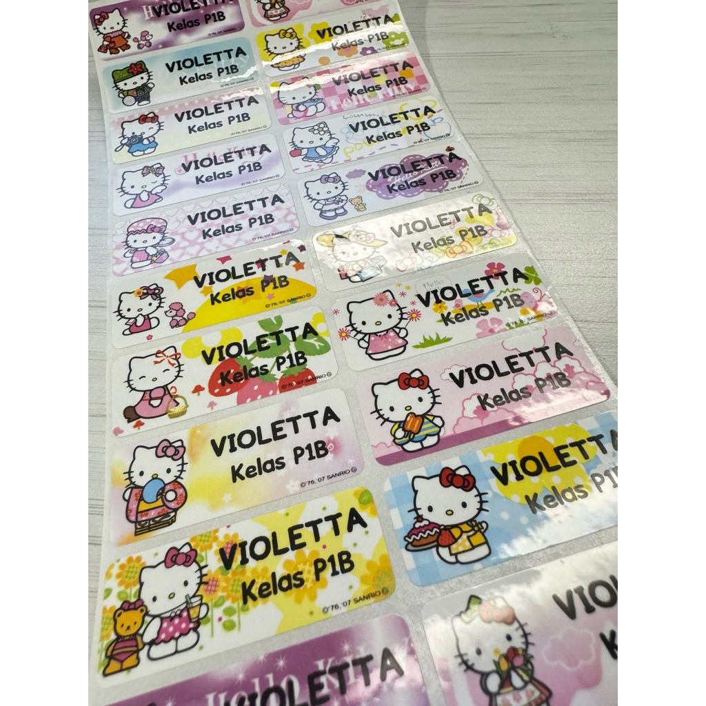 

Stiker Label Nama Name Sticker Hello Kitty Sanrio Anti Air Waterproof Anti Sobek