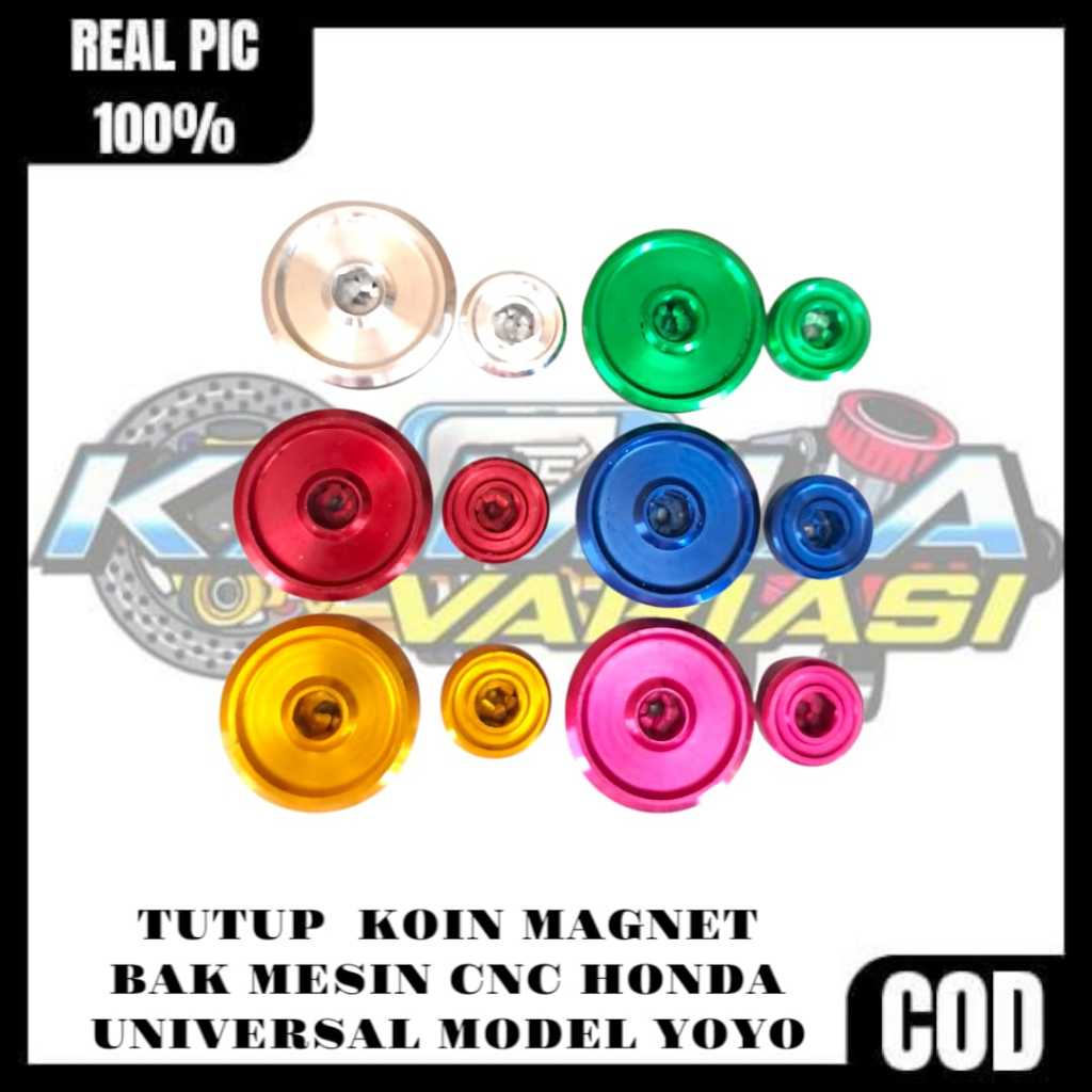TUTUP KOIN MAGNET BAK MESIN CNC HONDA UNIVERSAL MODEL YOYO Motorcycle
