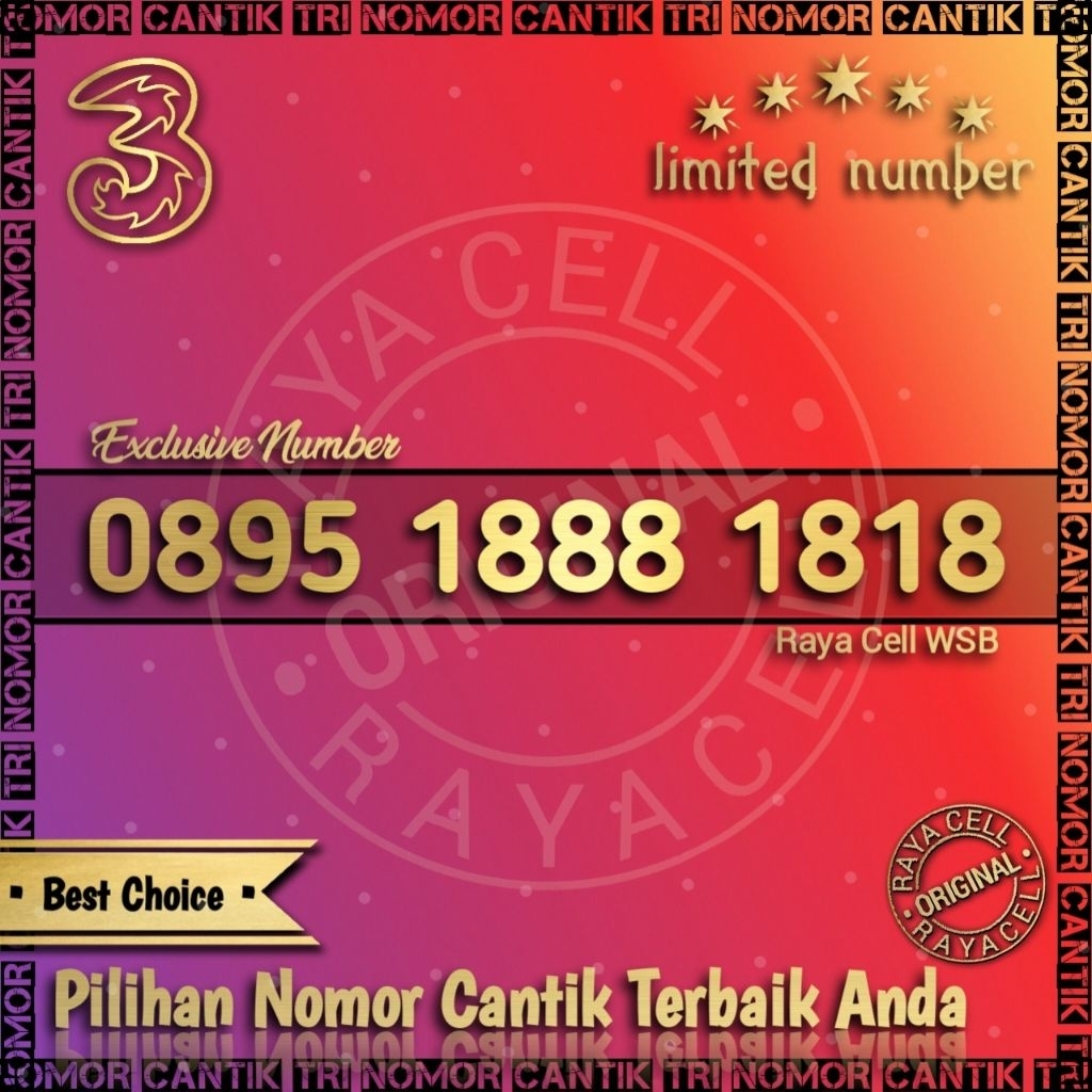 Nomor Cantik TRI 1888 1818