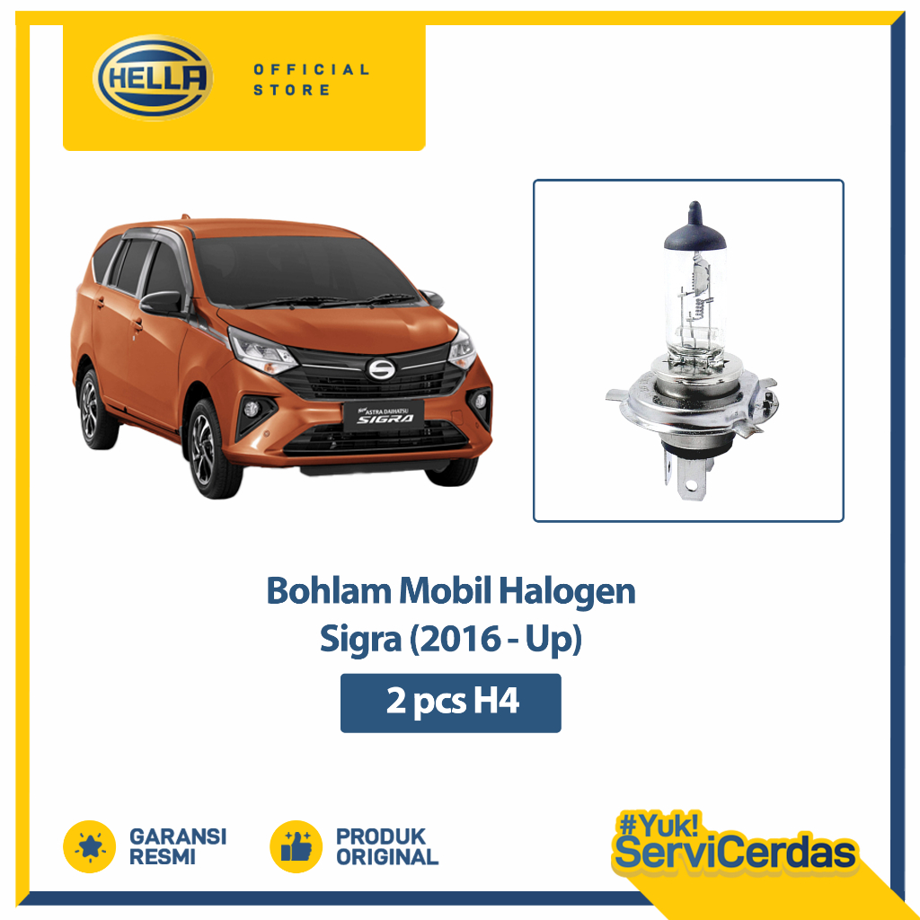 Lampu Mobil Sigra 2016 Up H4 (2 pcs) - Bohlam Mobil Hella