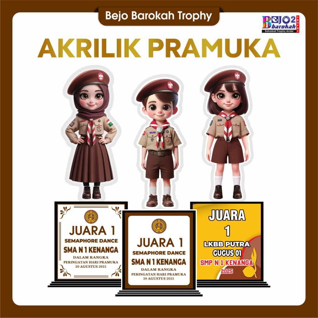 Piala Pramuka murah / Trophy Pramuka /patung akrilik piala / piala pramuka akrilik lucu / piala akri