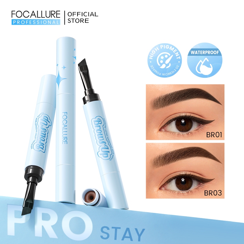 [BELI 2 BAYAR 65K]FOCALLURE Pro-stay No Smudge 3D Eyebrow Pomade Cream 2-In-1 Waterproof Sweat-proof