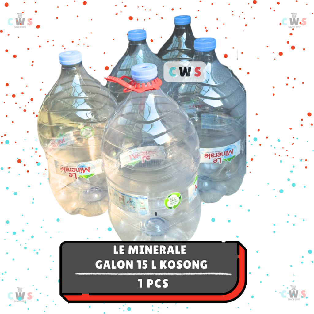 Galon Kosong + Tutup Bekas Pemakaian Bersih AMIDIS | Le Mineral 15 Liter - 1 Pcs