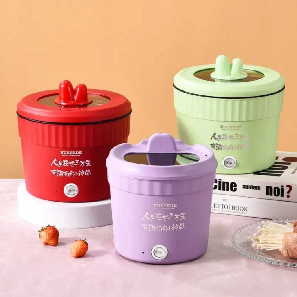 Panci Listrik Multifungsi Fry Pan Wajan Listrik Alat Masak Fry Pan Anti Lengket Mini Rice Cooker