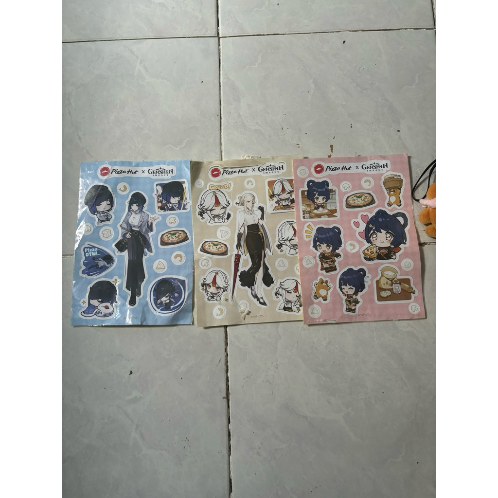 sticker official pizza hut x genshin impact set