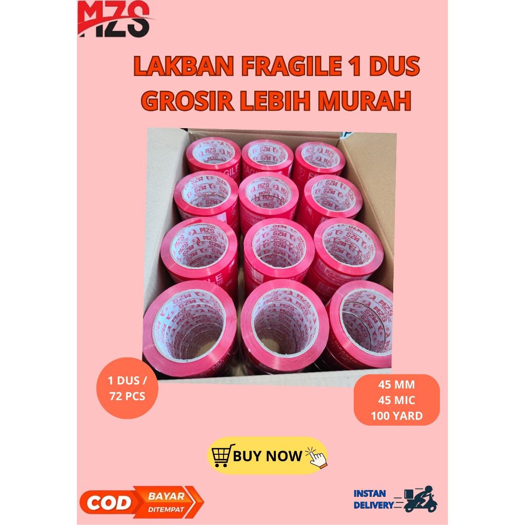 

Lakban Fragile Merah 1 dus isi 72 Lakban Unboxing