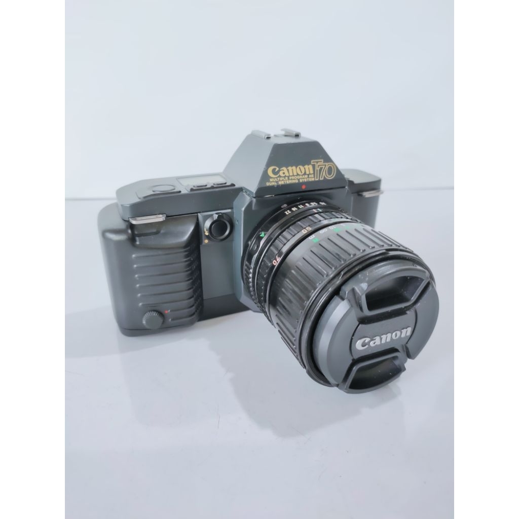 Kamera analog SLR vintage Canon T70 lensa kit 35-70mm Macro camera photo film koleksi kamera manual 