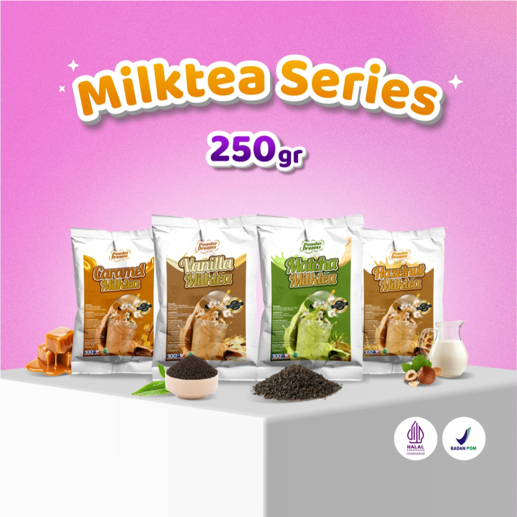 

Powder Dream Bubuk Minuman Varian Rasa Milk Tea 250 gram