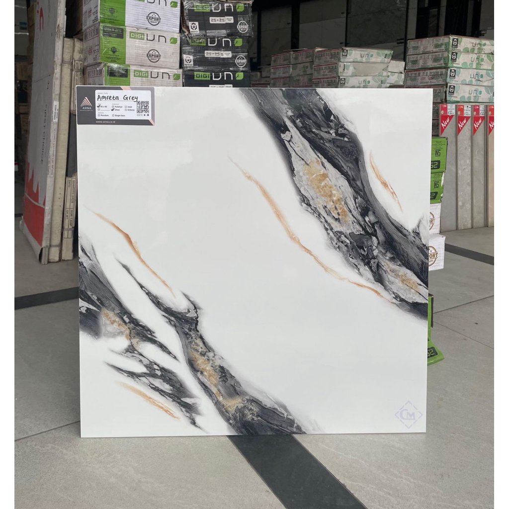 Granite lantai 60x60 Amreta grey | Arna | glossy | kw-1