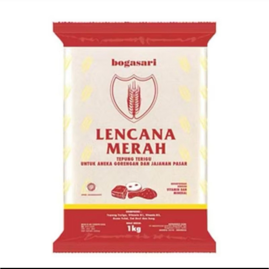

Bogasari Tepung Terigu Lencana Merah Bening 1KG