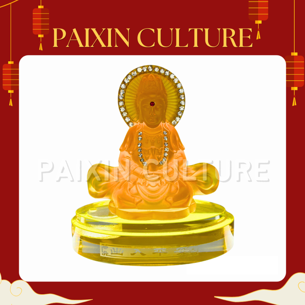 Patung Dewi Kwan Im Resin Kecil Manik / Pajangan Mobil/ Pajangan dashboard / Pengharum Ruangan