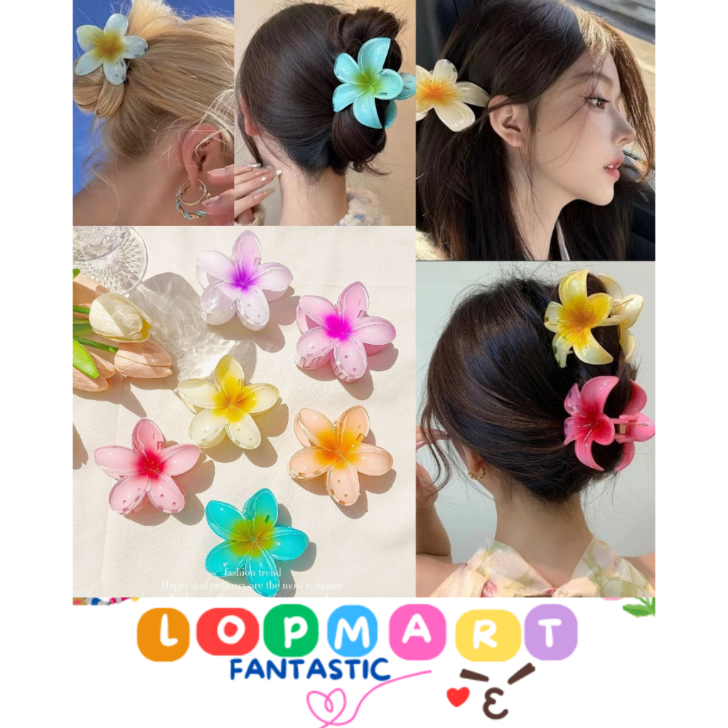 Jepitan Rambut Bunga Jepit Rambut Bunga Kamboja Jepit Poni Kunciran Rambut Bunga Jepit Rambut Korea 