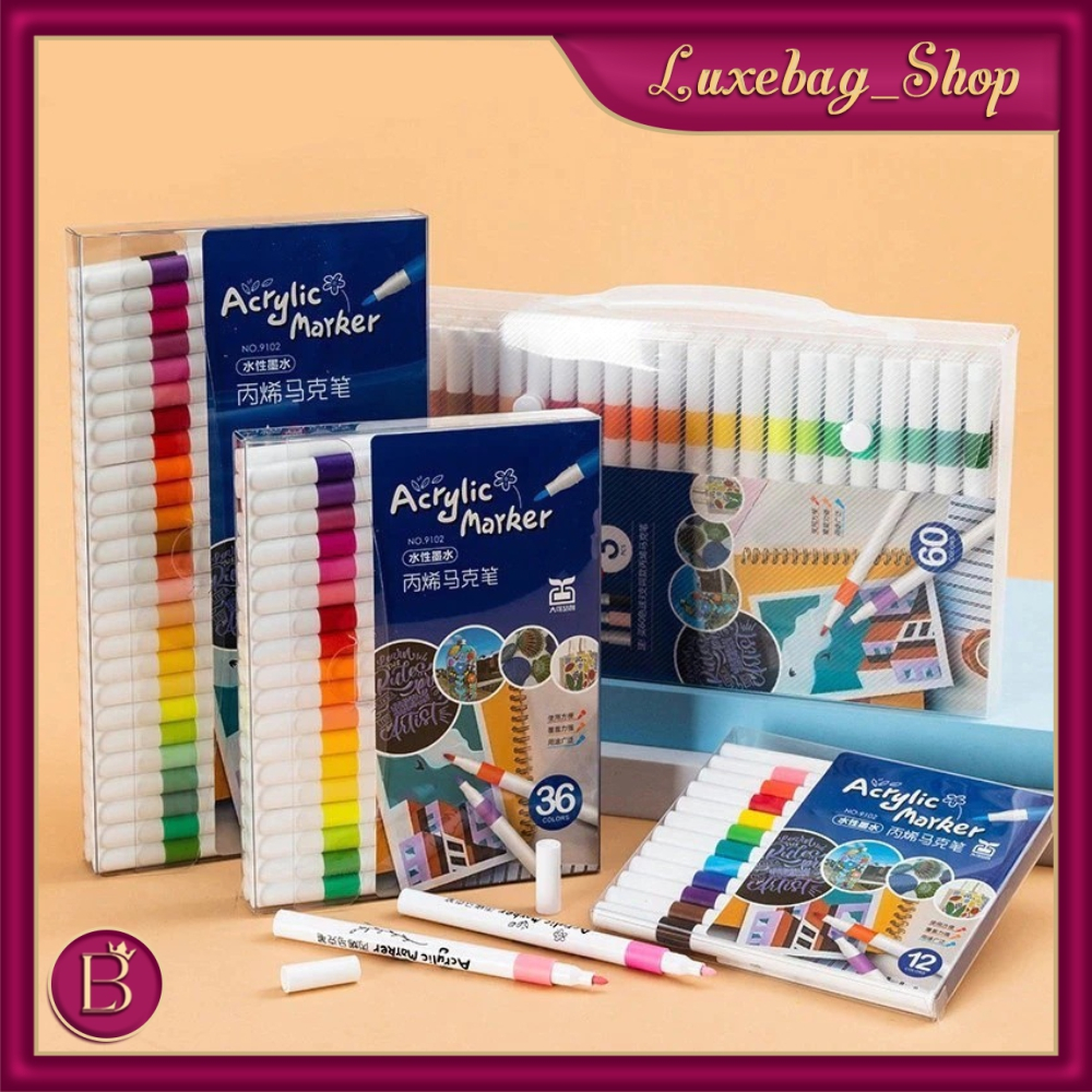 

LB Acrylic Marker Set Spidol Akrilik DIY Painting Spidol Pastel Pulpen Highlight Drawing Warna S151