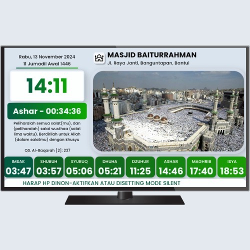 Awas TV Aplikasi Waktu Shalat TV Masjid Digital Jam Waktu Shalat