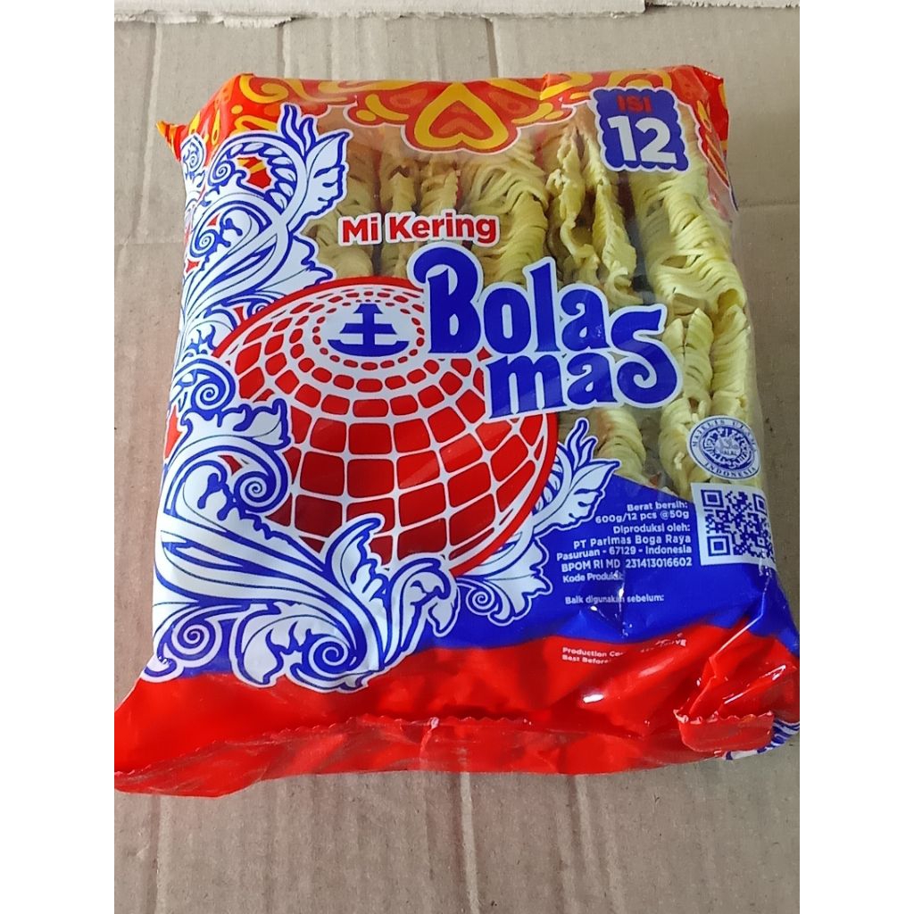 

mi kering bola mas 1pk isi 12pcs berat 600g