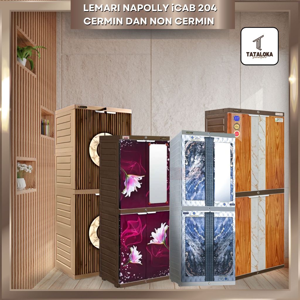 LEMARI PLASTIK NAPOLLY ICAB 206 C USP MARBLE UNSTOPPABLE – LEMARI SERBAGUNA KNOCK DOWN ANTI RAYAP JA