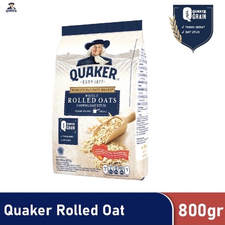

[oddsolshop] pekanbaru/Quaker Whole Rolled Oats 800GR Emping Oat Utuh Sarapan Pagi Sehat