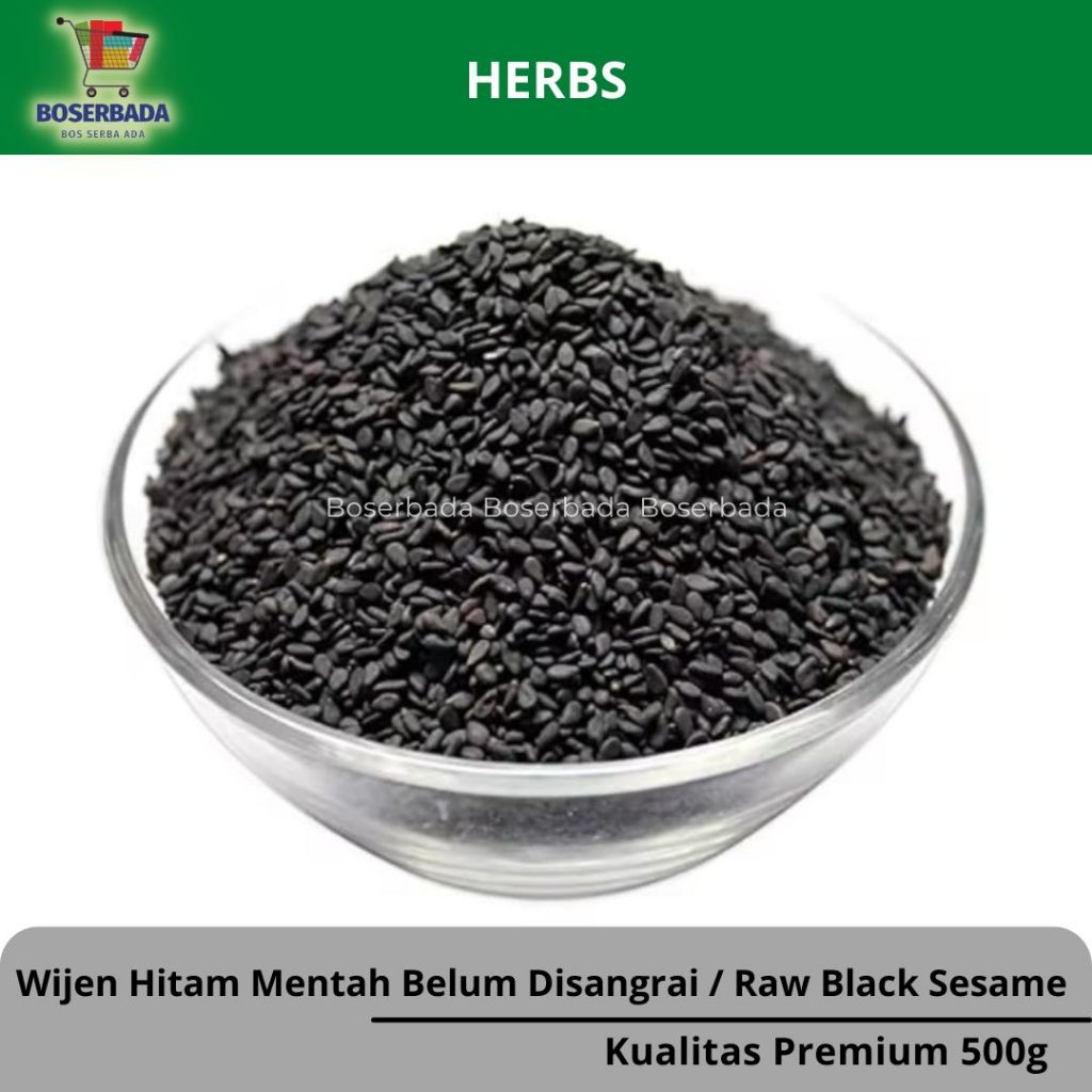 

500g Biji Wijen Hitam Mentah Belum Sangrai / Raw Black Sesame Seed / Premium