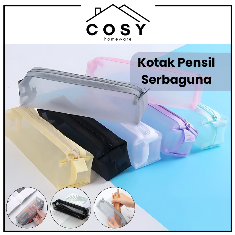

COSY Kotak Pensil Nylon Transparan / Tempat Stationery Jaring Resleting Estetik Banyak Warna / Tempat Pena Pensil Korea Pouch Serbaguna / Pouch Stationery Simple Lucu / Tas Kosmestik / Tas Penyimpanan