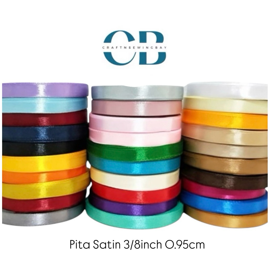 

Pita Satin/ Pita Kain/ Satin Ribbons 3/8 inch 0,9cm Grosir