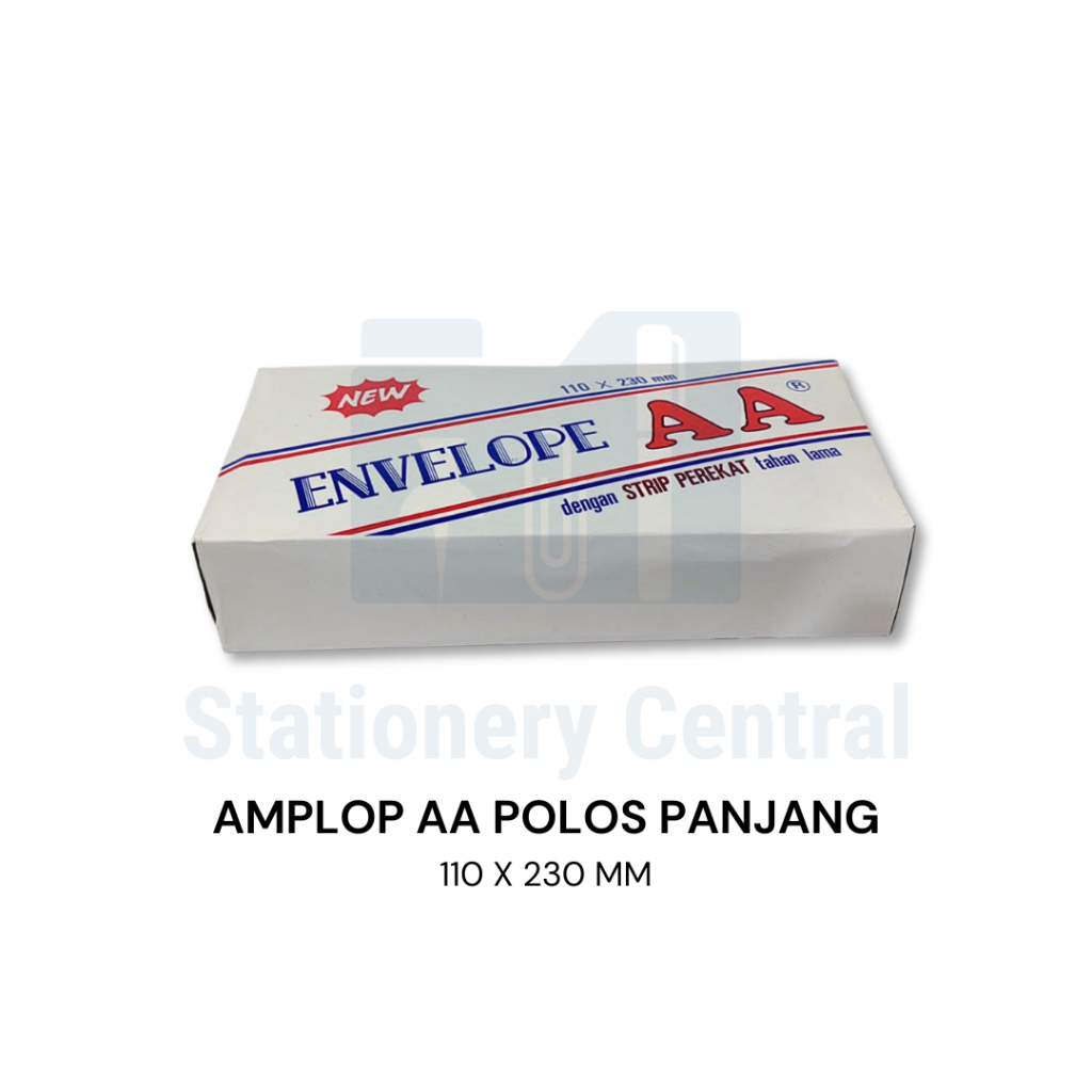 

Amplop Putih Polos AA Panjang dengan perekat no 90 110x230 mm isi 100 lembar White Envelope