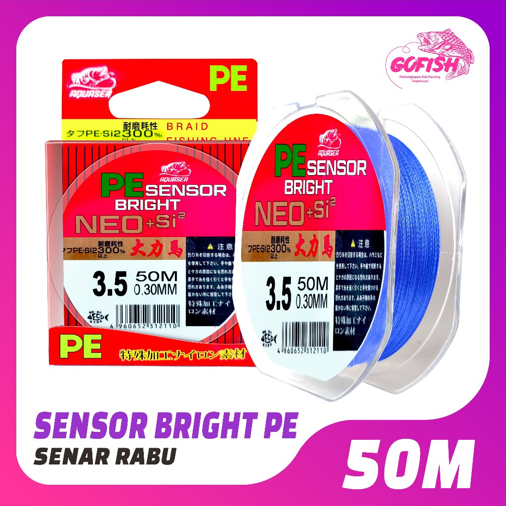 GOFISH - Tali Pancing PE Sensor Bright NEO+Jepang Senar Pancing 50m SuperKuat benang pe senar murah
