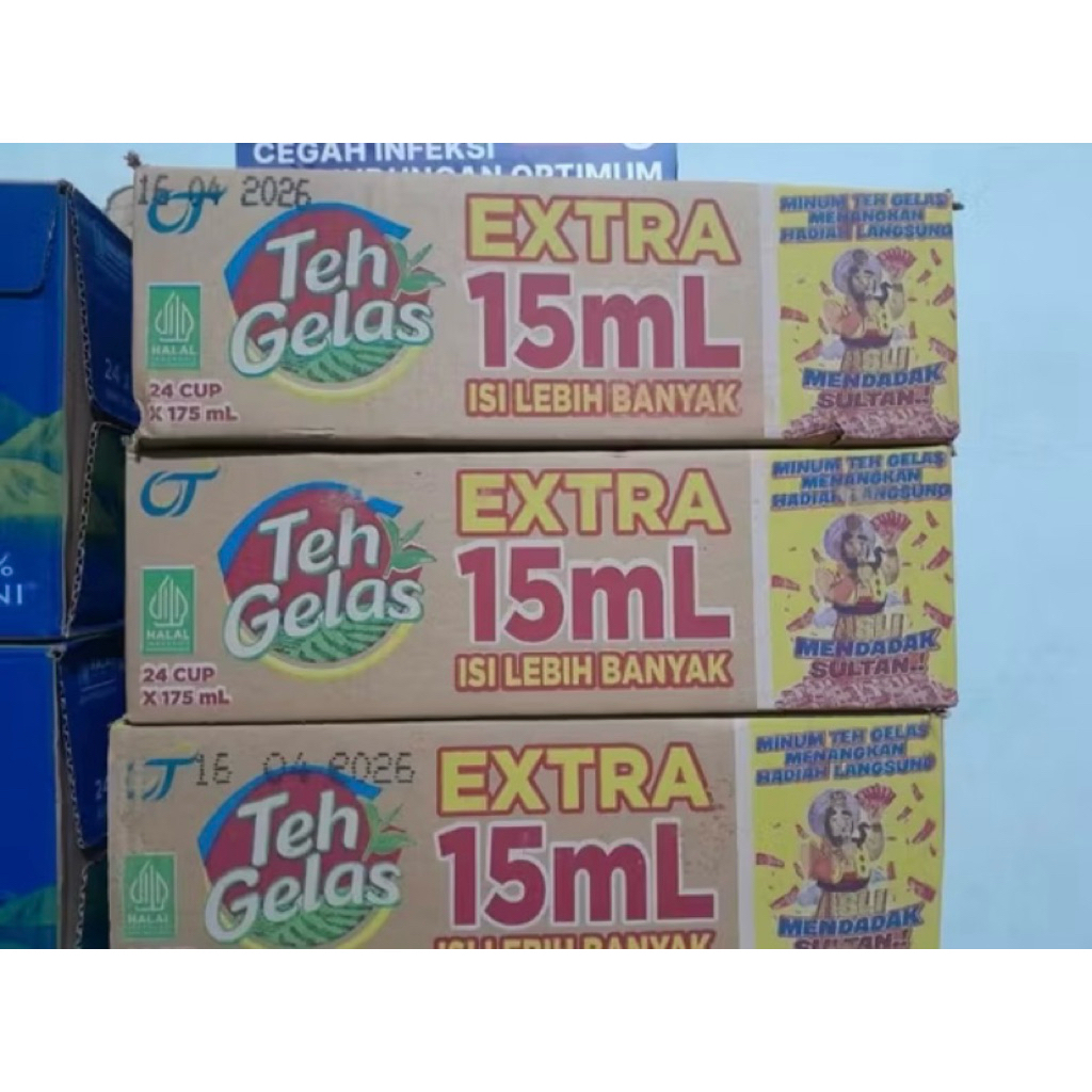 

Teh Gelas Kemasan Baru isi 24pcs x175ml
