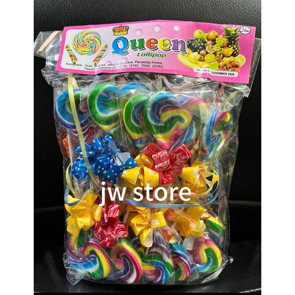 

[ HALAL ] Permen Lollipop 1Pack isi 20Pcs Bulat Love Ulir Rasa Buah Warna Warni