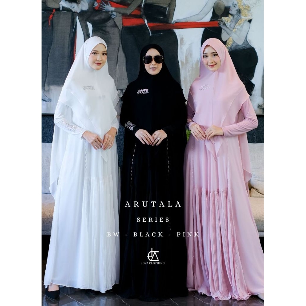 arutala series haji series By Joza Clothing gamis hitam joza gamis putih joza gamis ceruty joza