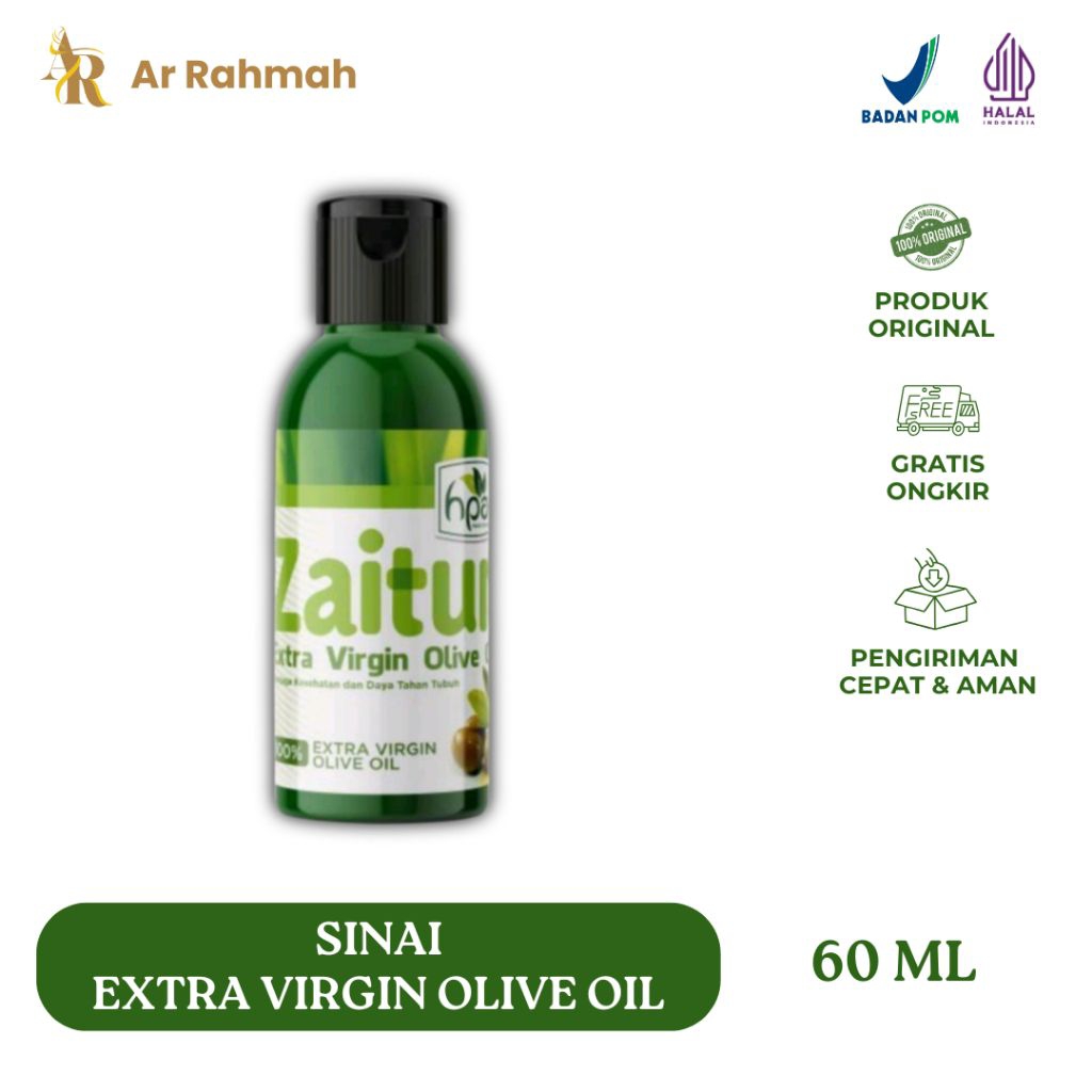 

Ar Rahmah | Sinai Extra Virgin Olive Oil HNI – Minyak Zaitun Alami – 100% Produk Original