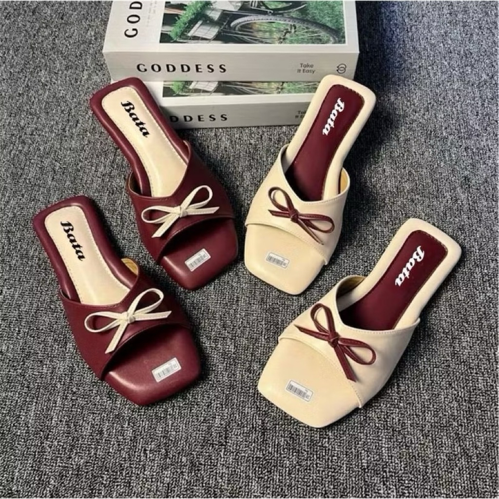 Sandal Wanita Bata sendal platfrom sendal teplek Kekinian flat shoes pita