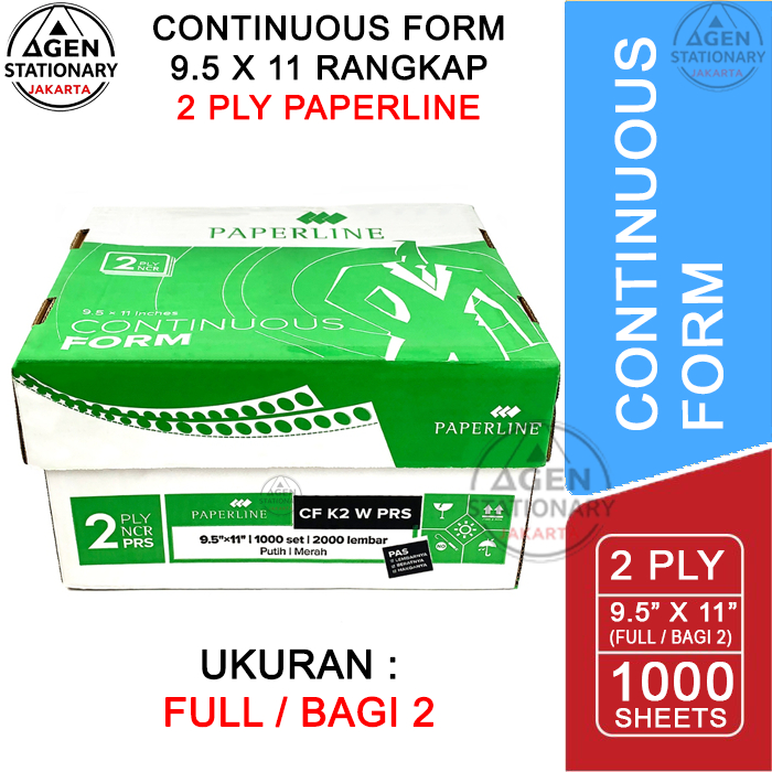 

KERTAS CONTINUOUS FORM PAPERLINE 9.5 X 11 2 PLY FULL BAGI 2 PRS FAKTUR SURAT JALAN HVS RANGKAP 2