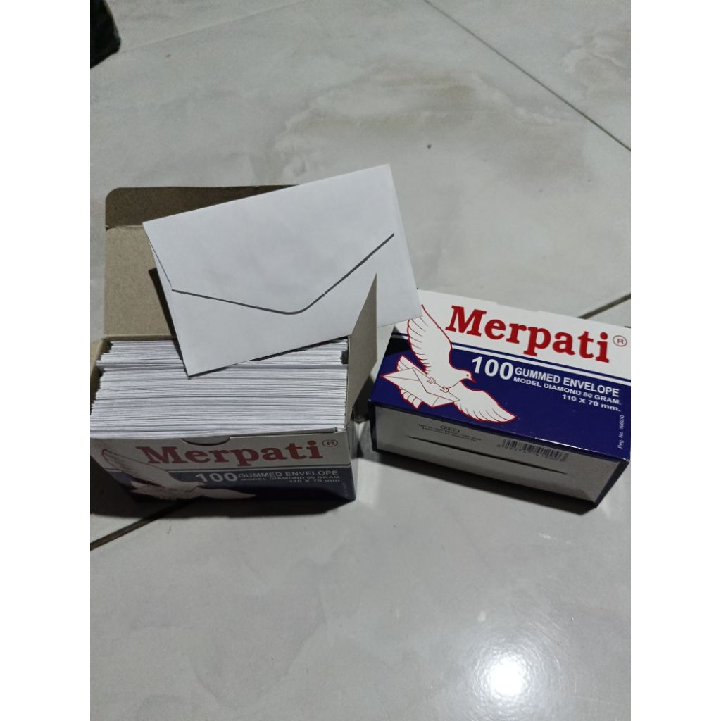 

1 pak amplop merpati putih kecil isi 100pcs ukuran 110 x 70 mm