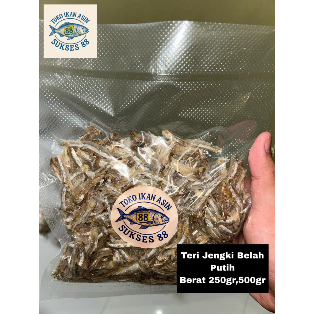 

Teri Jengki Belah Putih 250gr / 500gr | Teri Kering Bersih & Gurih | Vakum Pack Premium