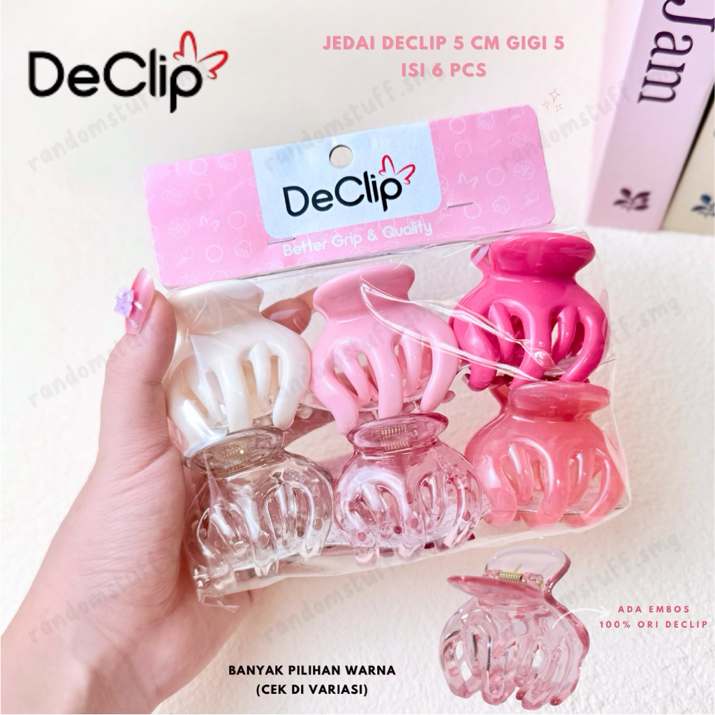 6 PCS JEDAI DECLIP ORIGINAL JEPIT RAMBUT DECLIP JEDAI BANGKOK JEDAI DECLIP 5 CM GIGI 5 JEDAY RAMBUT 