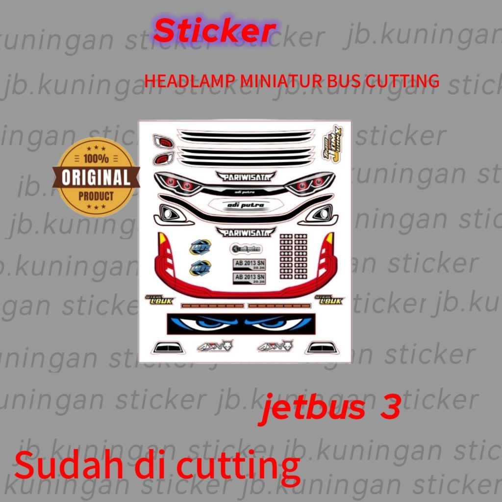 stiker lampu miniatur bus jetbus 3 rgb dan jetbus 5 rgb