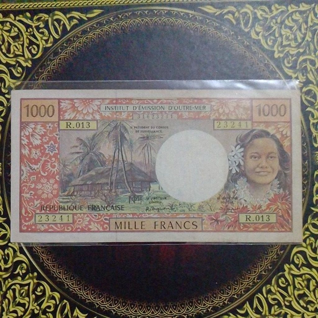Uang French Polynesia 1000 Franc vf