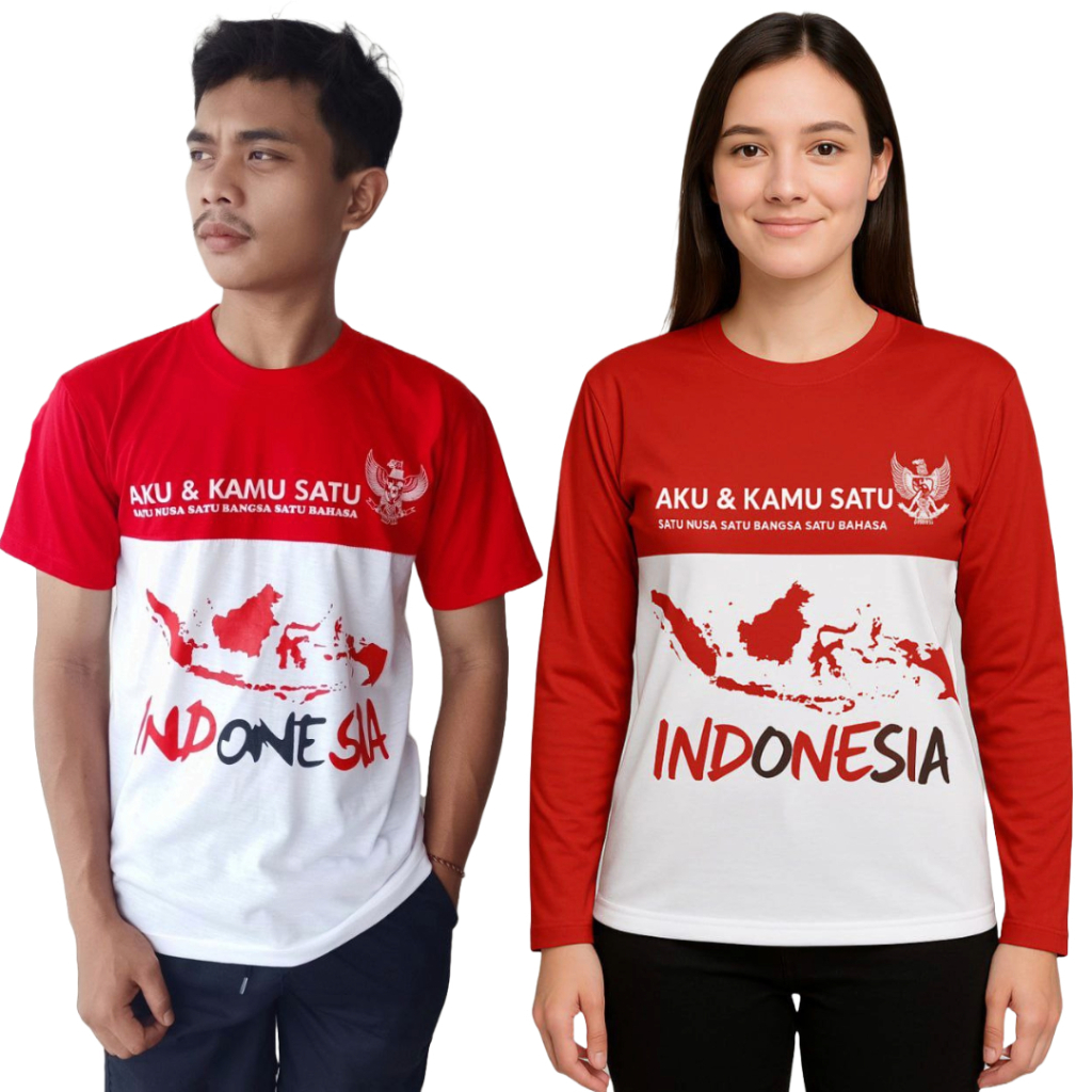 Kaos Couple  17 Agustus 2025 / Kaos Wanita Pria / Kaos Wanita / Big Size / Kaos Merah Putih