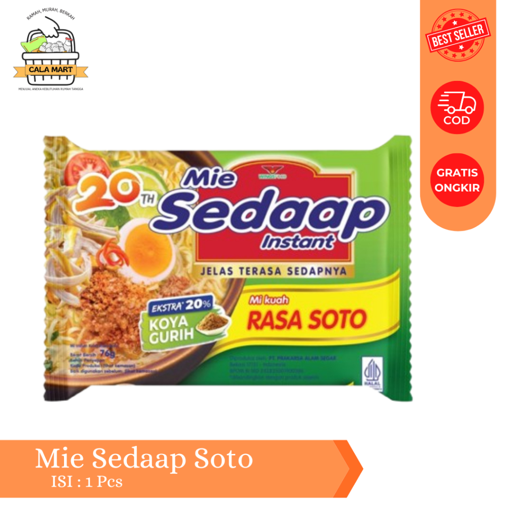

(1 PCS) MIE SEDAP SOTO Mie Instant Sedaap